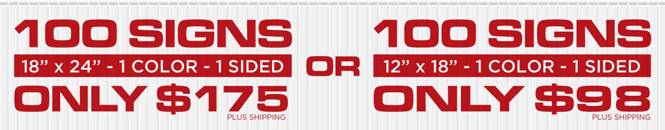 100 signs only $98
