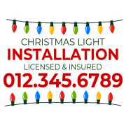 Christmas Light Installation with Strings Sign Template