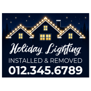 Holiday Lighting Navy Background - Installed and Removed Sign Template