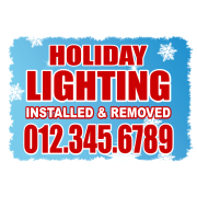 Holiday Lighting - Installed and Removed - Blue Background