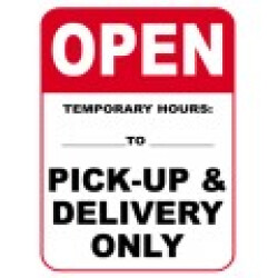 Temporary Hours Sign