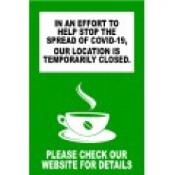 Temporarily Closed Sandwich Board