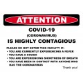 Attention Covid Sign