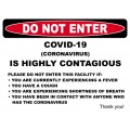 Do Not Enter Covid Sign