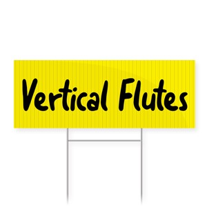 9x24 Blank Yellow Signs with Vertical Flutes