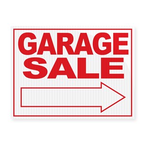 Garage Sale Arrow Sign 18x24