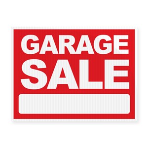 Garage Sale Sign Red 18x24